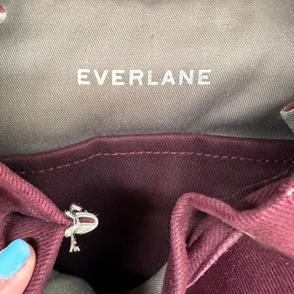 Everlane Modern Snap Backpack Burgundy Twill Laptop Bag Minimalist School Travel